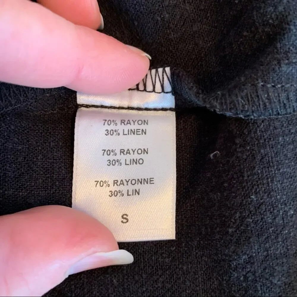 Rachel Pally black linen blend duster jacket size Small